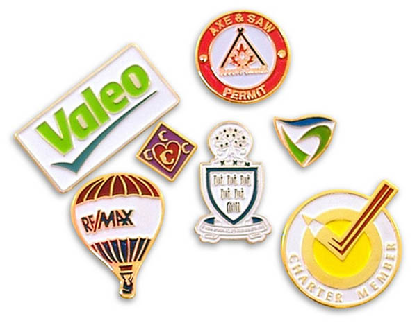 Lapel pin with different shapes and sizes