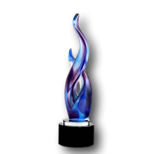 Liuli Award in the shape of a blue flame