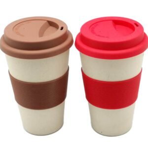 Bamboo Fibre Coffee Cup with Silicone Grip