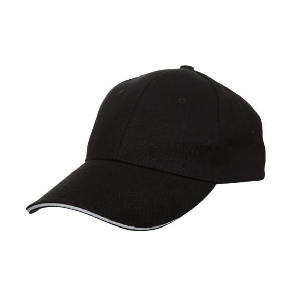 6 Panel Cotton Brush Baseball Cap With Under Color - Image 2