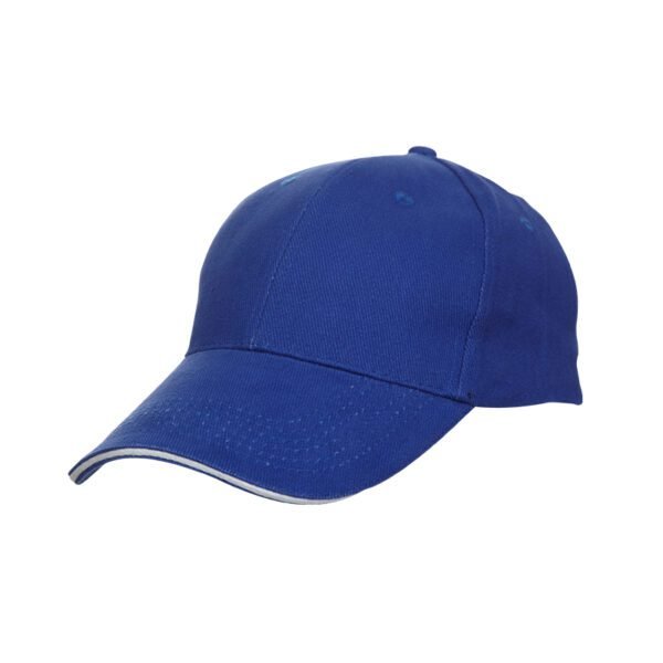 6 Panel Cotton Brush Baseball Cap With Under Color - Image 3