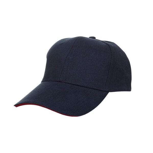 6 Panel Cotton Brush Baseball Cap With Under Color - Image 4