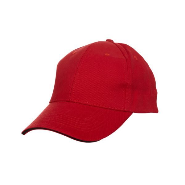 6 Panel Cotton Brush Baseball Cap With Under Color - Image 5