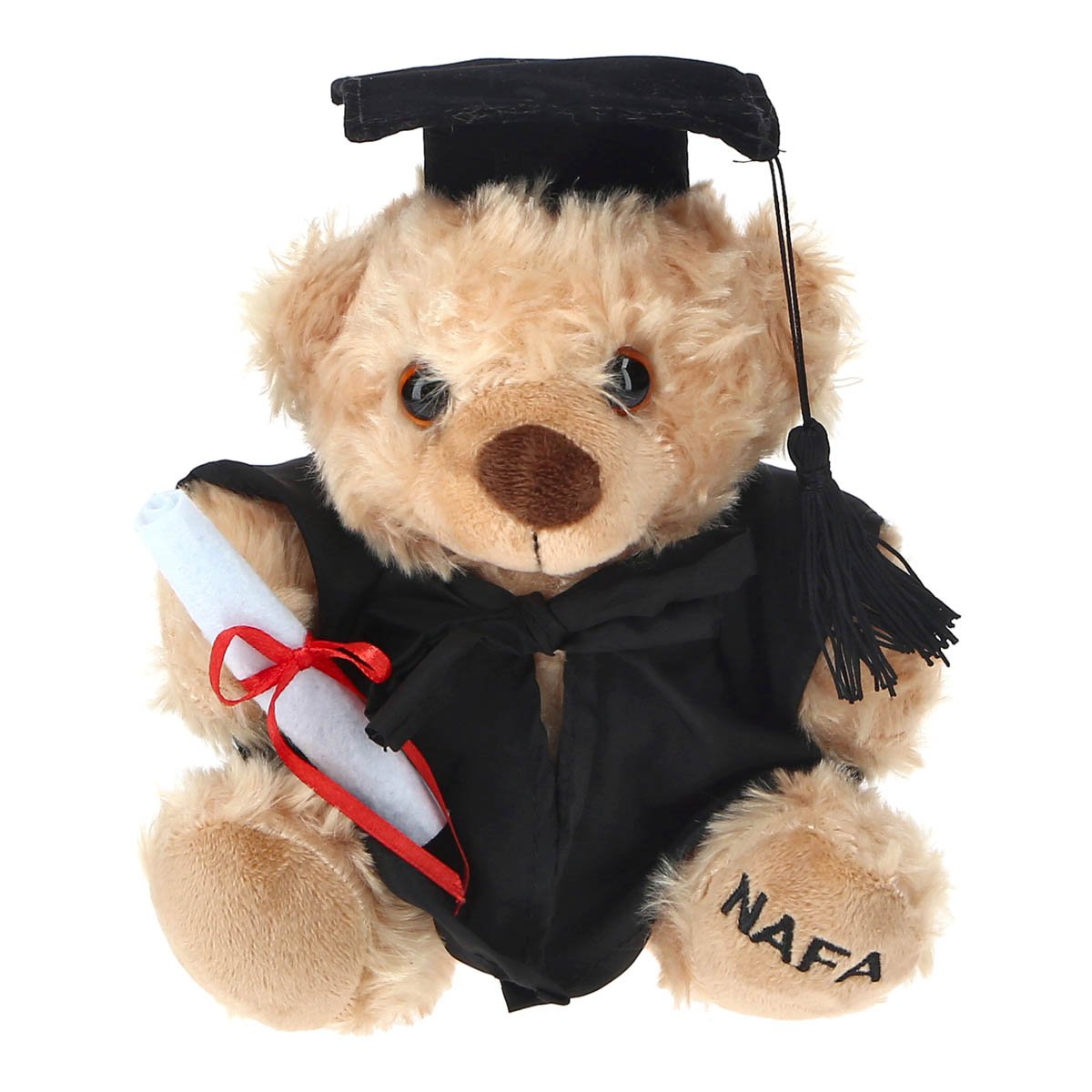 Light brown soft toy graduation bear singapore in mini graduation costume.