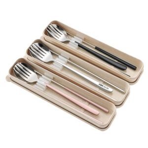 Stainless Steel Cutlery Set in Wheat Fibre Container