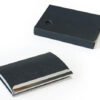 black textured name card holder with packaging box