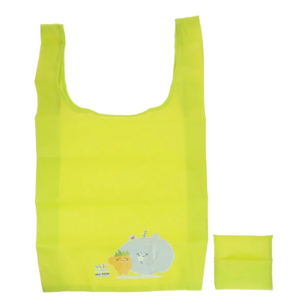 Folable Shopping Bag in Light Green with a Pouch