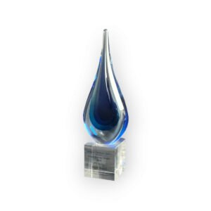 A water drop like design crystal award