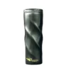 Front view of thermal flasks in black with special external pattern texture.